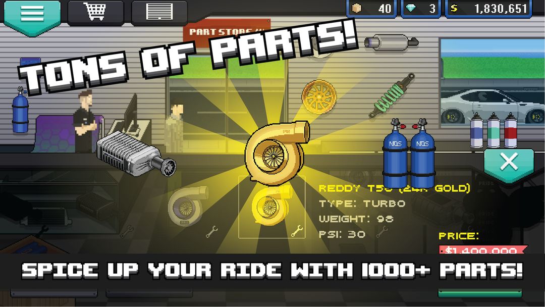 Pixel Car Racer 게임 스크린 샷