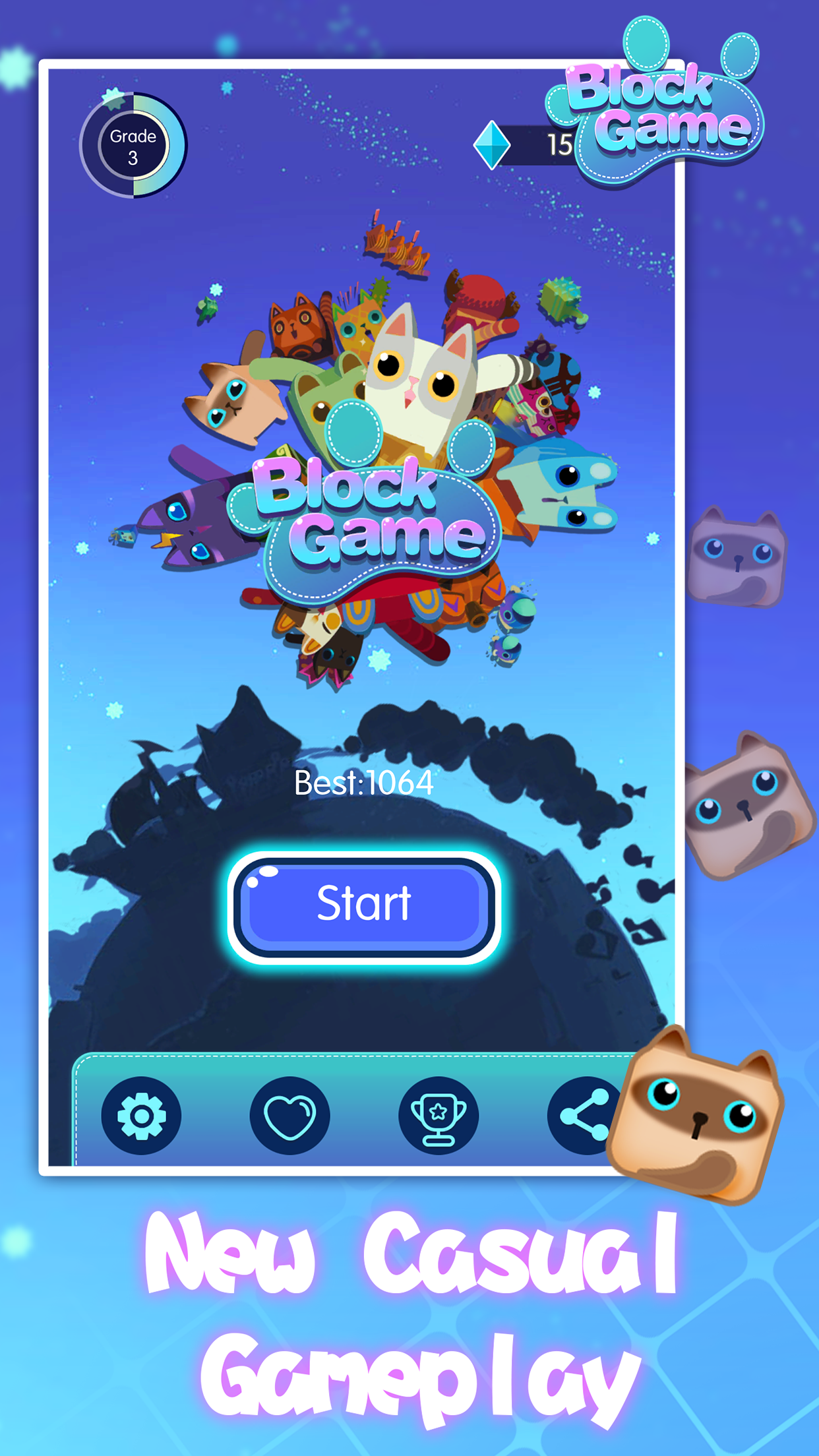 Slides Block Puzzle: Cats Match Game screenshot game