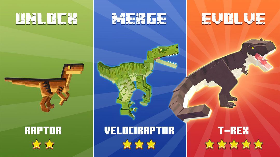 Screenshot of Dinosaur Merge: Block Fighting