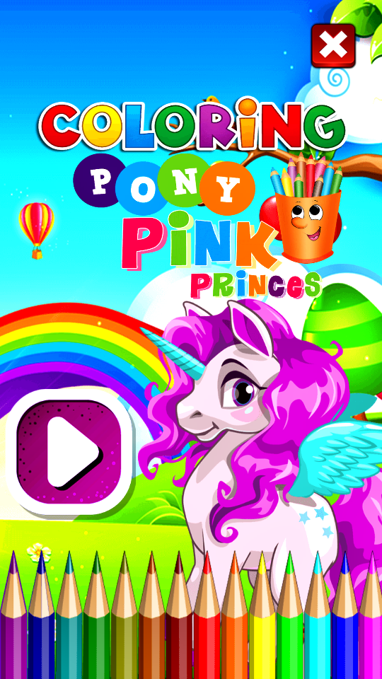 Coloring Pony Pink Princes 게임 스크린샷