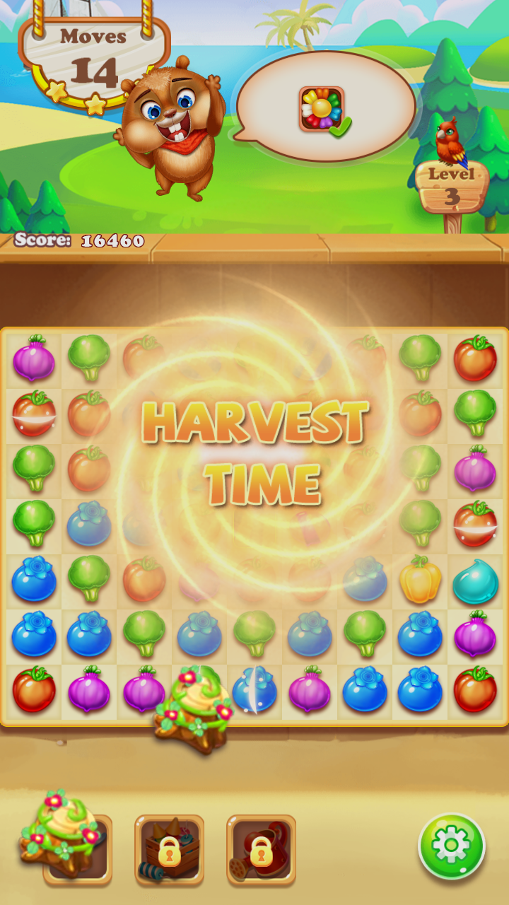 Match 3 Game: Chipmunk Farm Harvest 게임 스크린샷