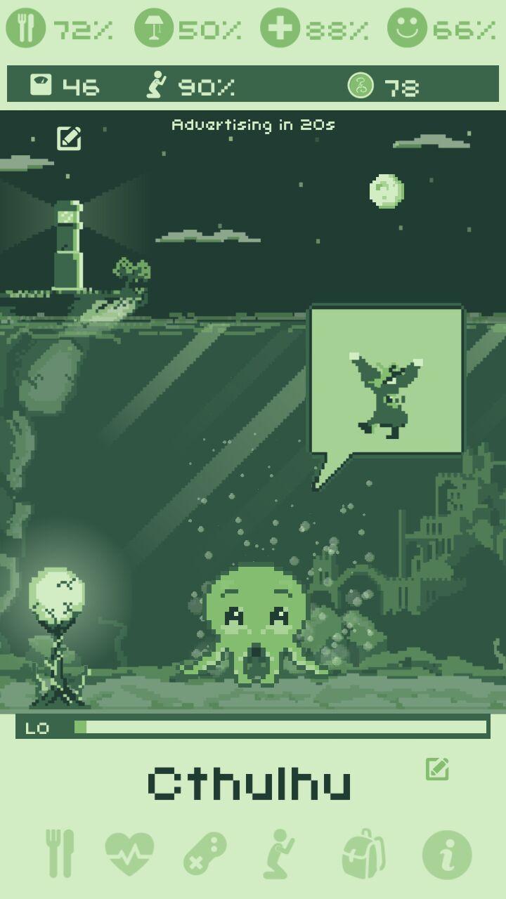 Cthulhu Virtual Pet Game Screenshot