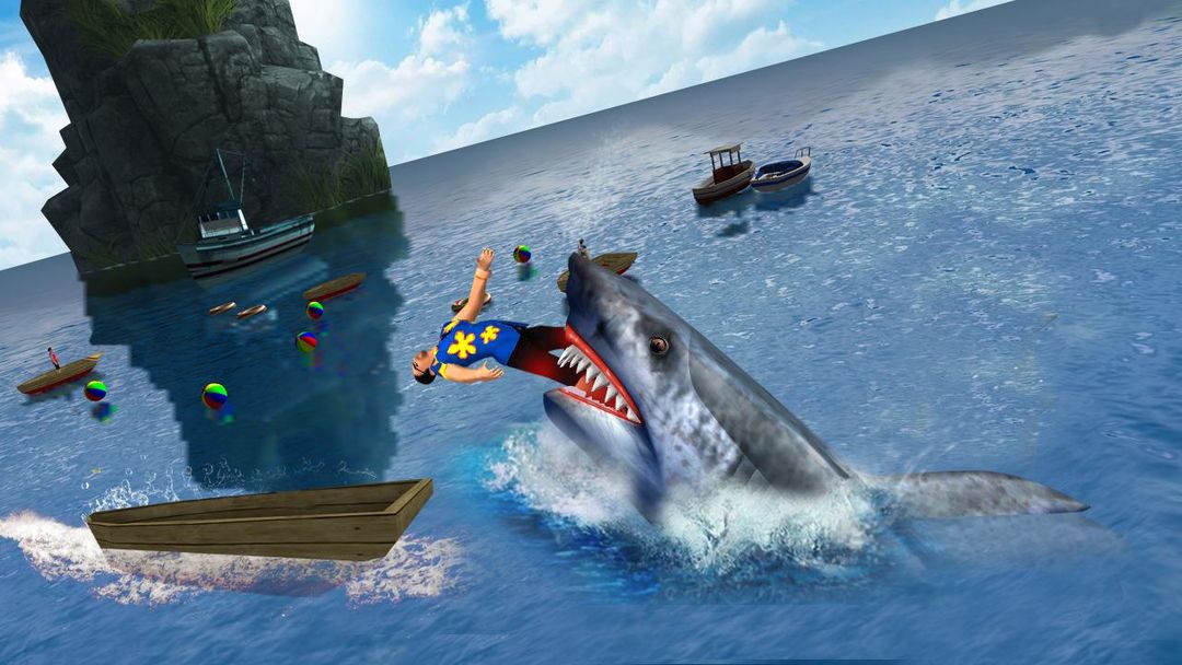 Shark Attack Game - Blue whale sim ภาพหน้าจอเกม