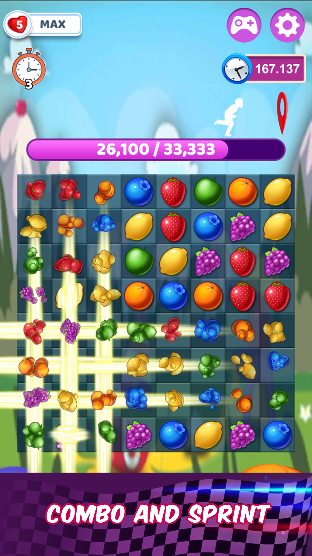 Fruit Match Sprint Game Screenshot