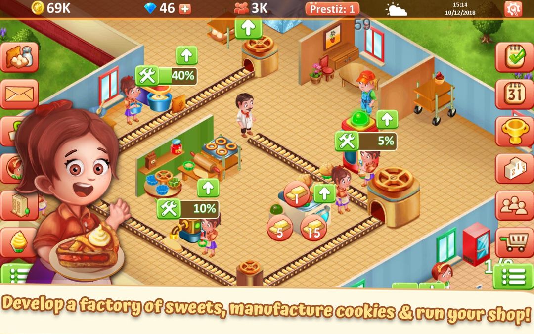 Idle Sweet Bakery - Cakes Factory 게임 스크린 샷