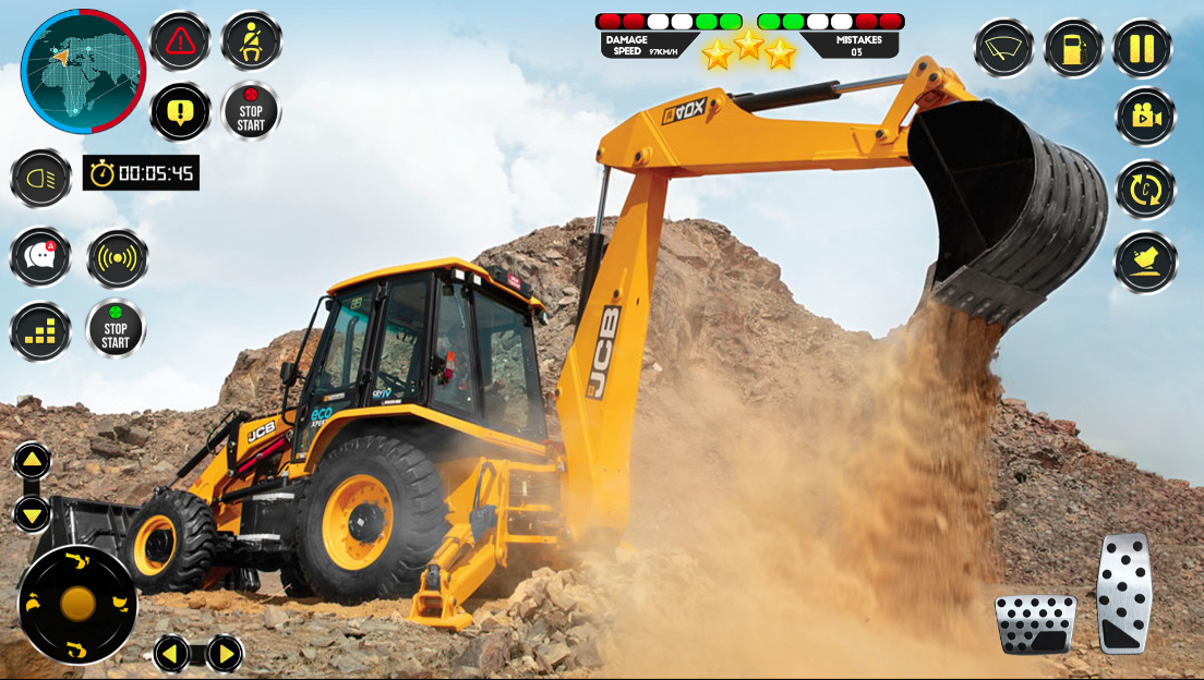 JCB Excavator Construction 3D Game Screenshot