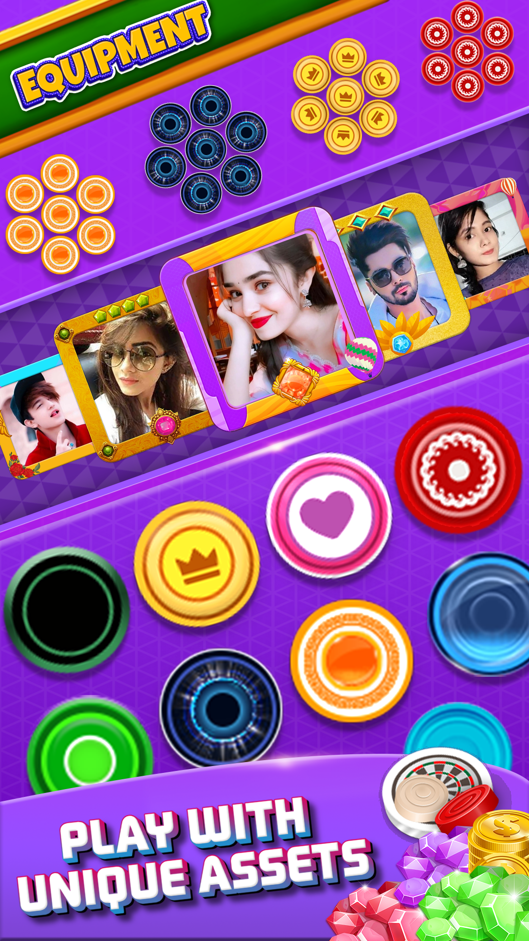 Captura de Tela do Jogo Royal Carrom Board・Disc Pool