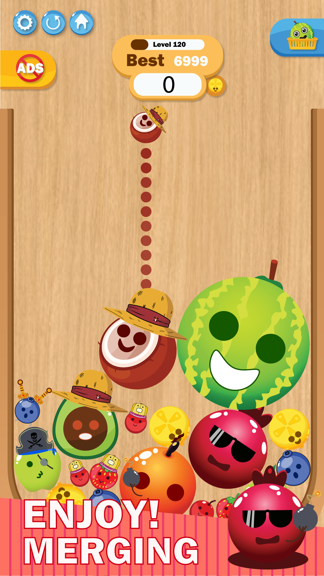 Fruit Drop Merge Game ภาพหน้าจอเกม