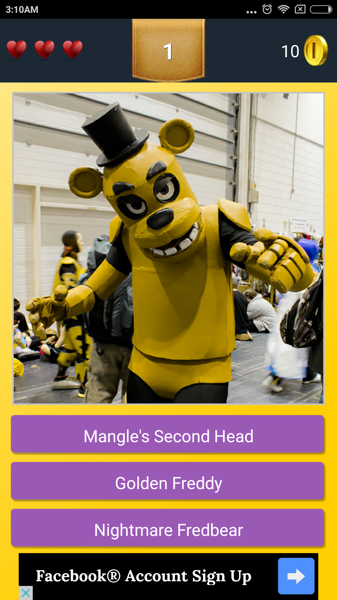 Cosplay Quiz for FNAF 遊戲截圖