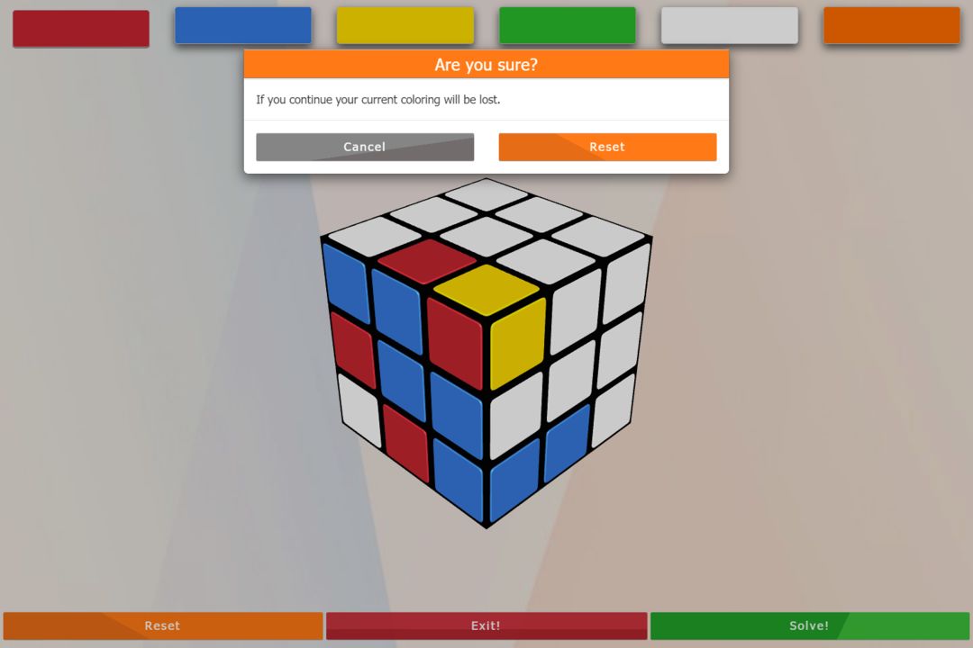 Screenshot of 3D-Cube Solver