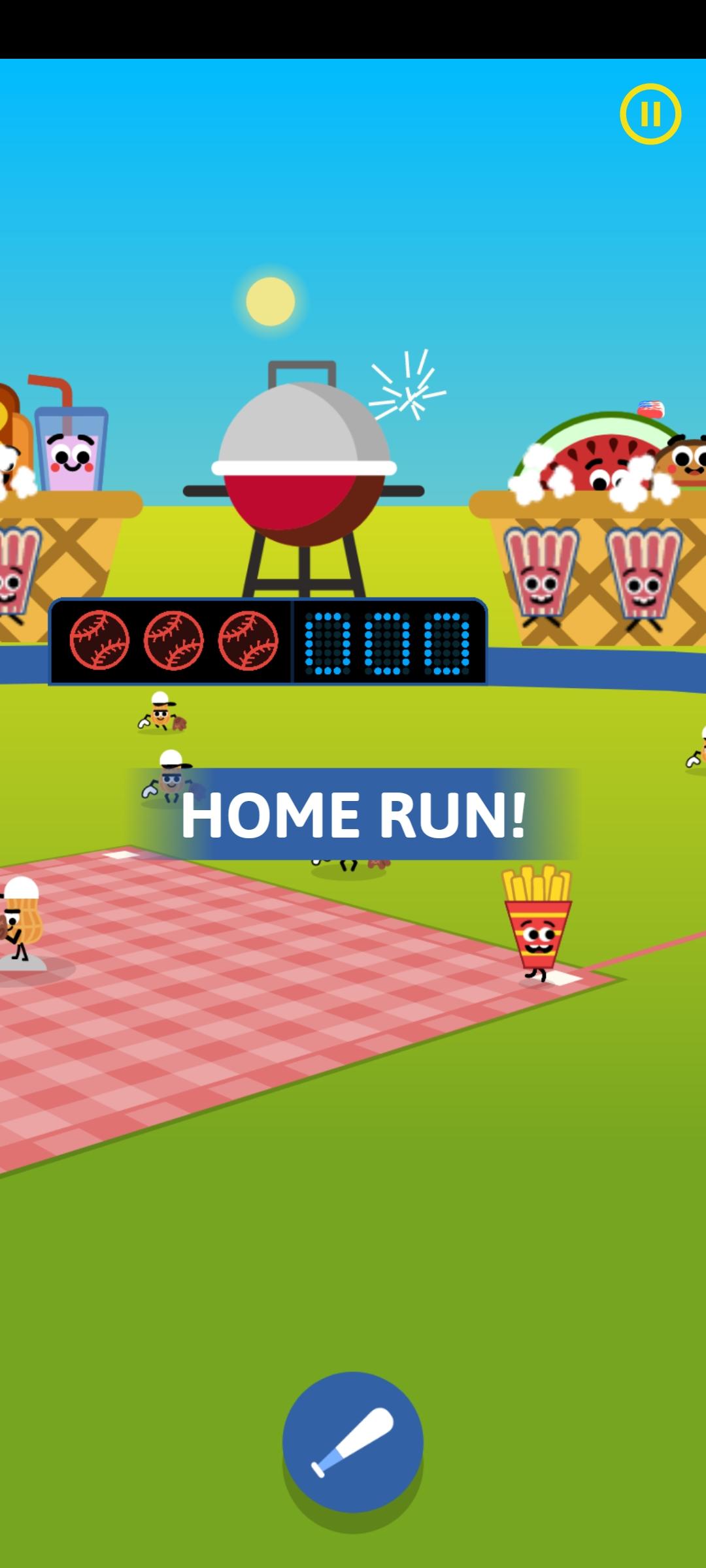 The Google Doodle is a baseball game