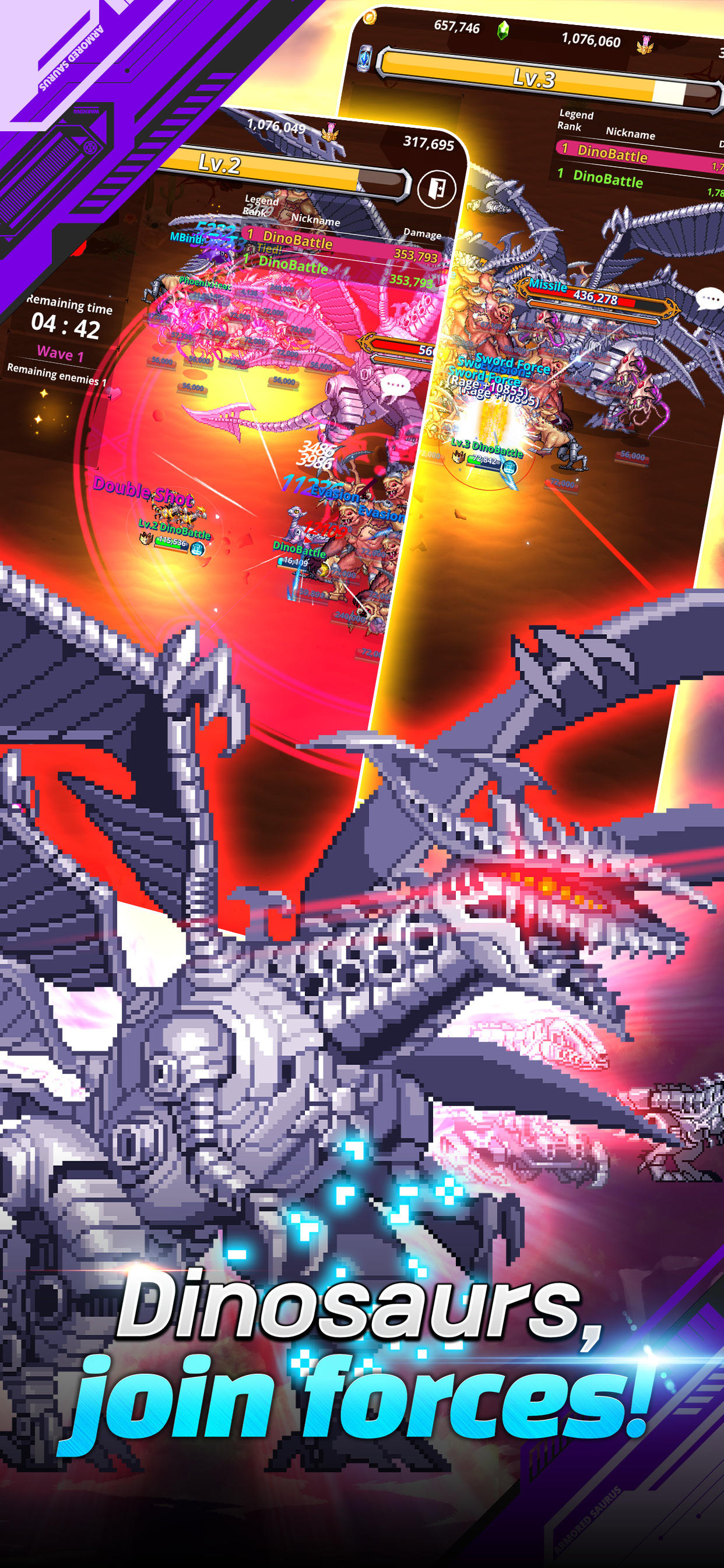 Dino Battle : Armored Saurus screenshot game