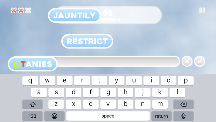 Typer - Speed Typing Game Game Screenshot