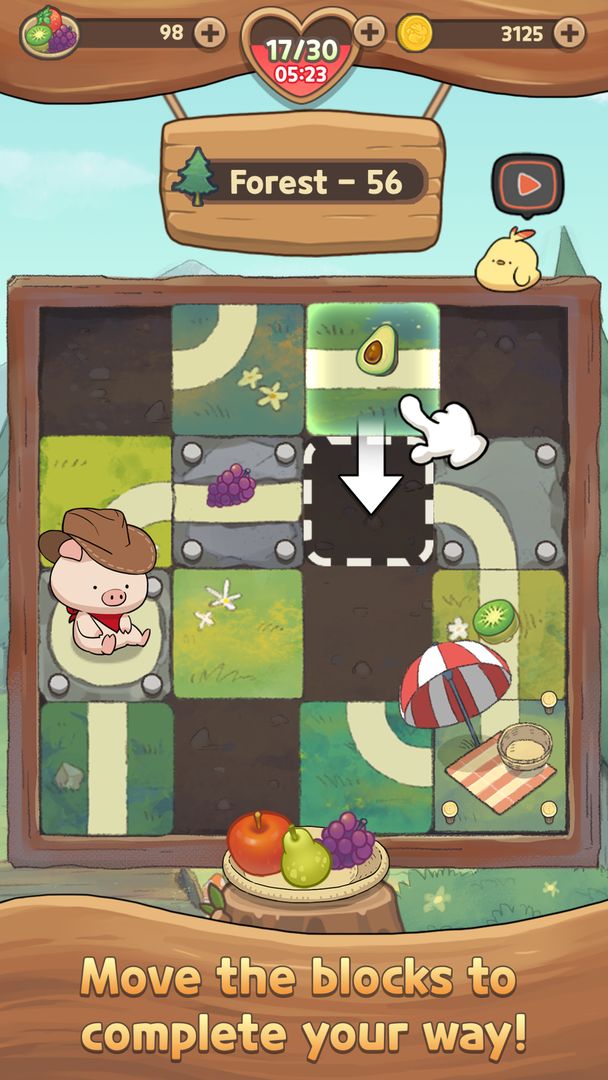 Piglet's Slidey Picnic ภาพหน้าจอเกม