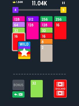 2048 Zen Cards Game Screenshot
