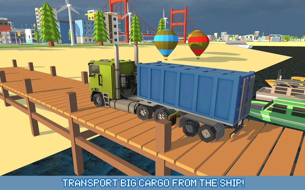 Blocky Truck Urban Transport Game Screenshot
