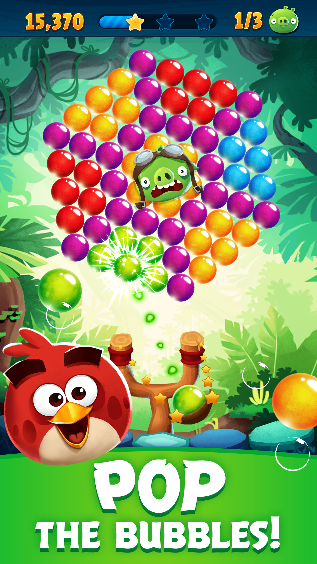Screenshot 1 of Penembak Gelembung POP Angry Birds 3.131.0