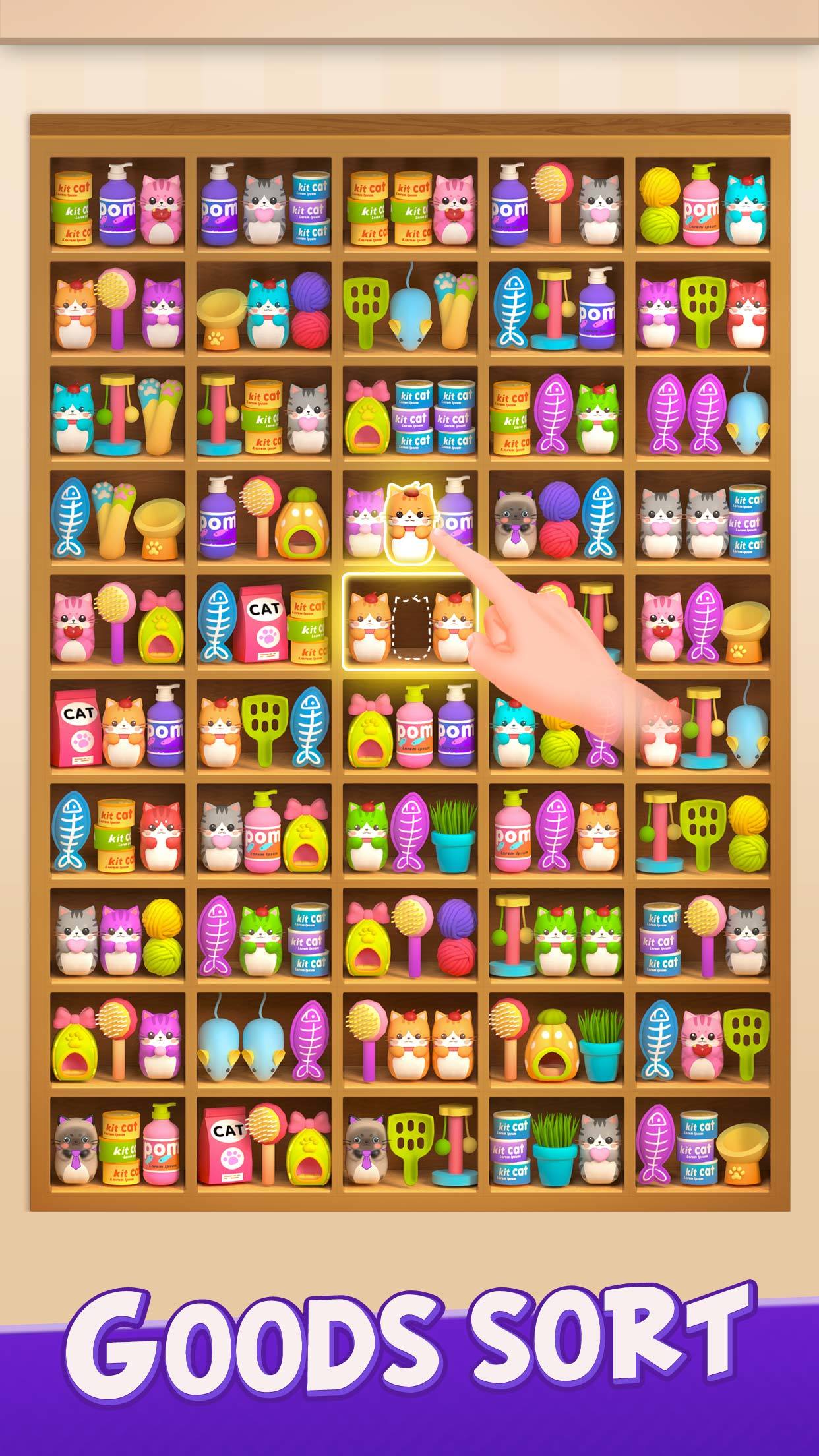 Cuplikan Layar Game Triple Cat Sort - Goods Sort