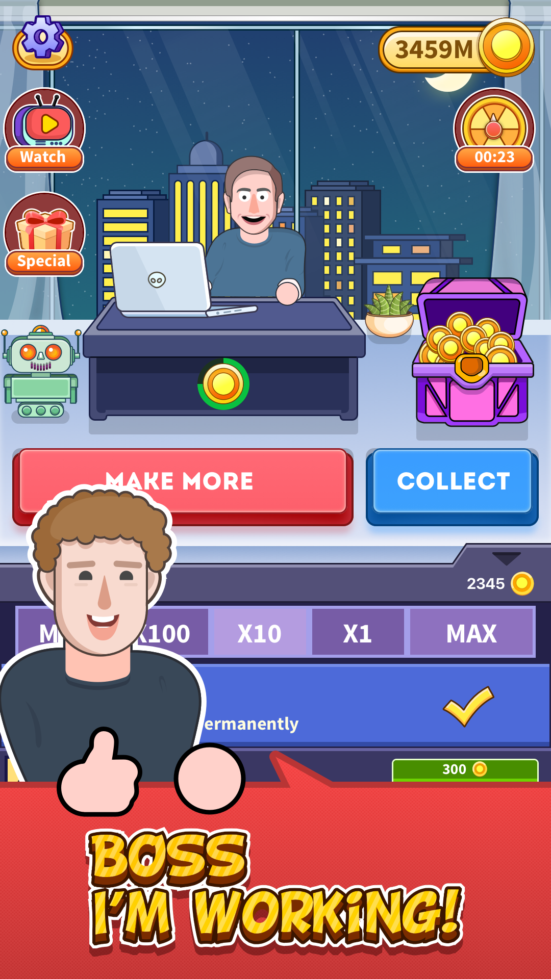 Captura de Tela do Jogo Donald's Office - Work hard, be the boss