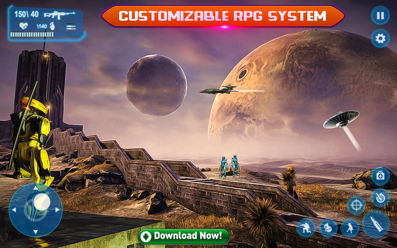 Screenshot of Sci-Fi Cover Fire – 3D Offline Shooting Games