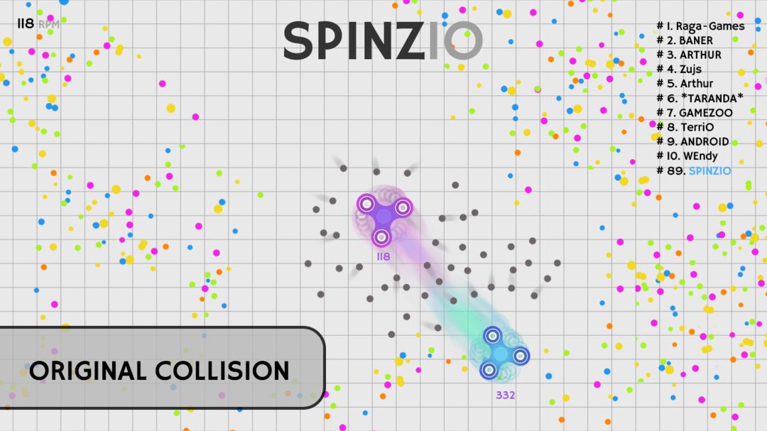 Screenshot of Spinz.io - Fidget Spinner io game