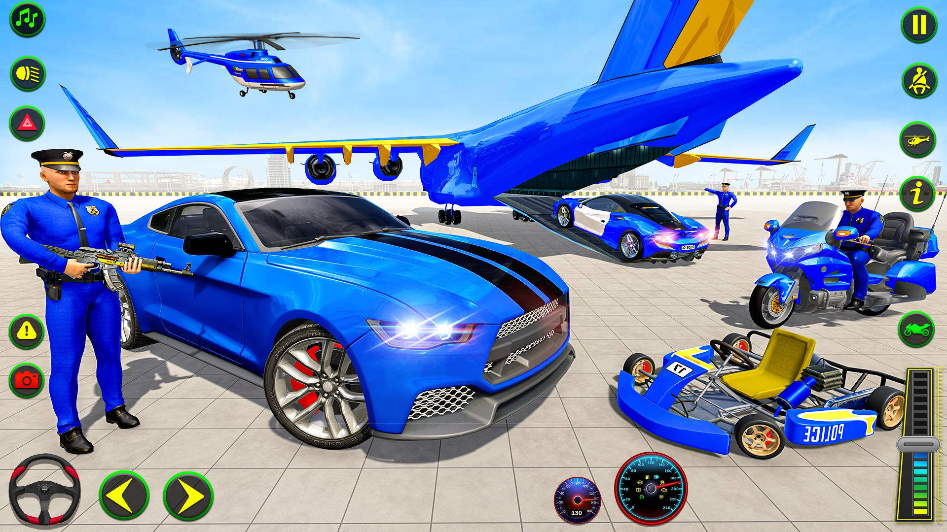 Police Plane Transporter Game Game Screenshot