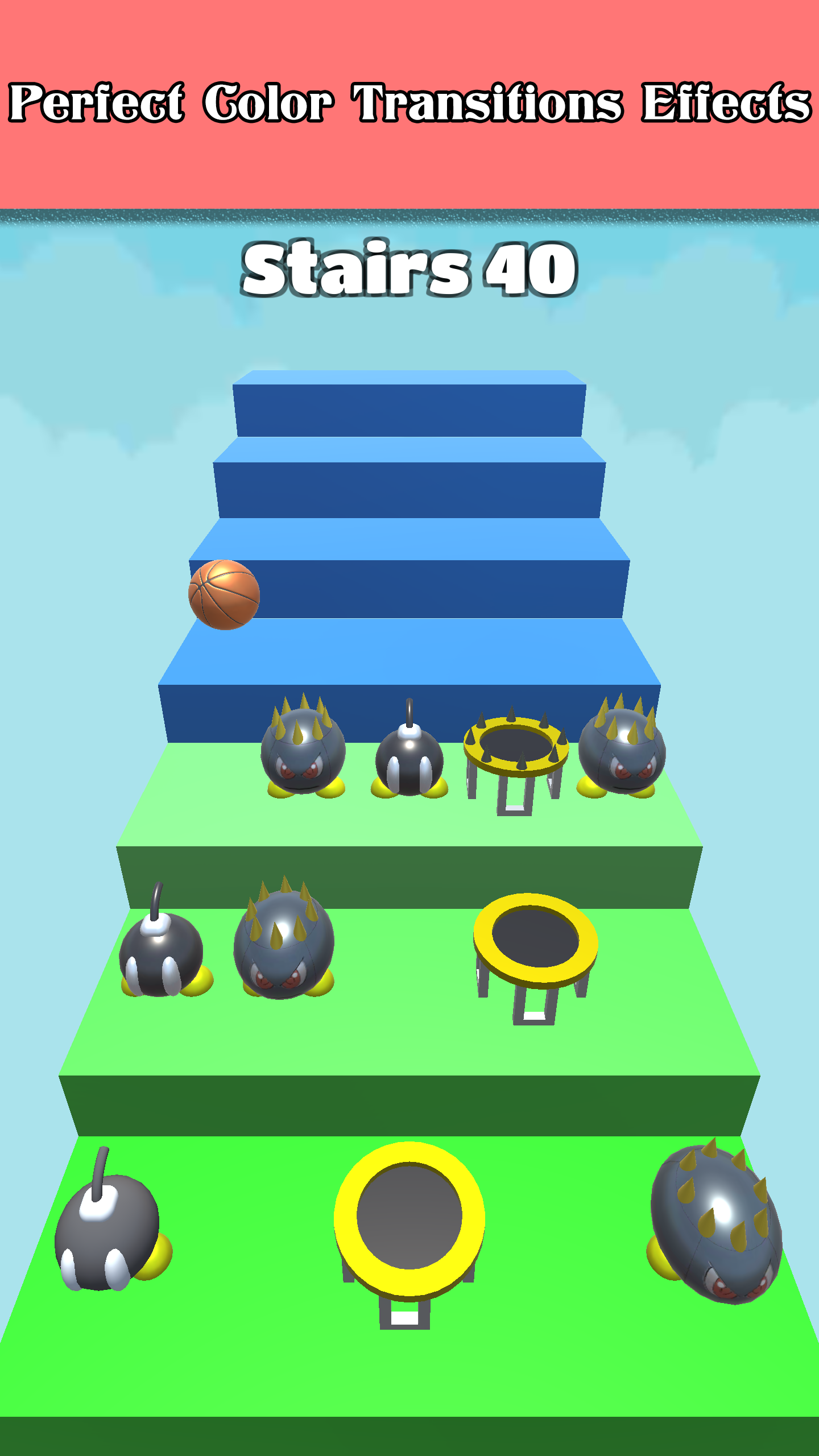 3D Dunk Stairs - Trampoline Hoop Basket Ball Game Screenshot