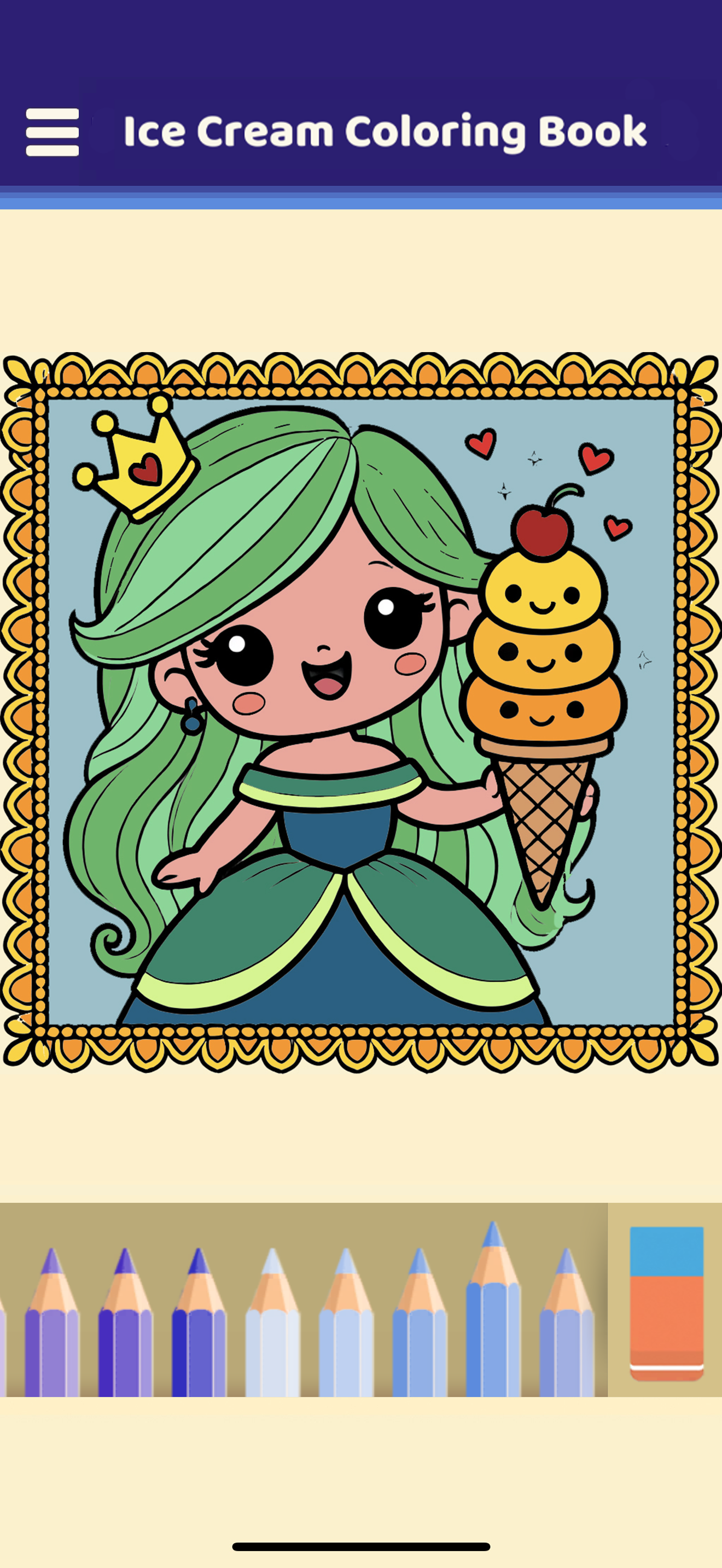 My Ice Cream Coloring Book Game Screenshot