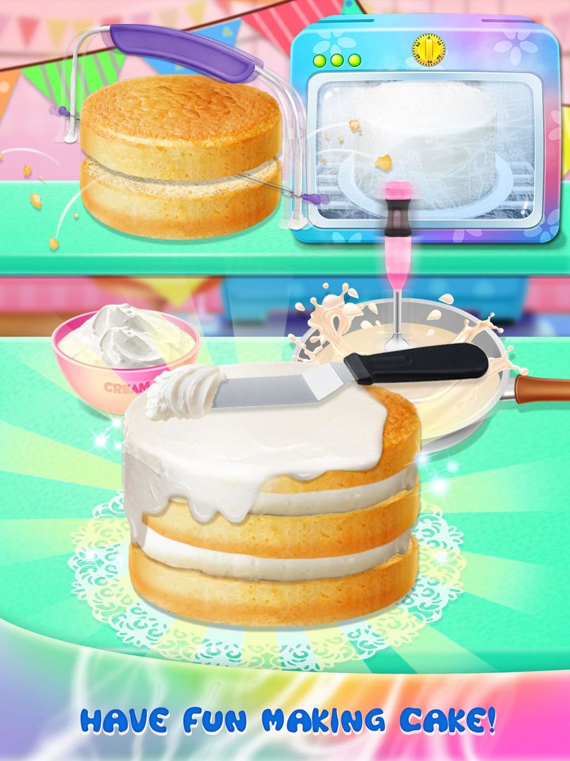 Galaxy Mirror Glaze Cake - Sweet Desserts Maker screenshot game
