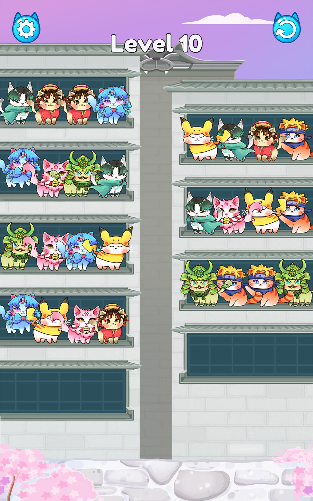 猫の並べ替え色：クラシックパズル ゲームのスクリーンショット