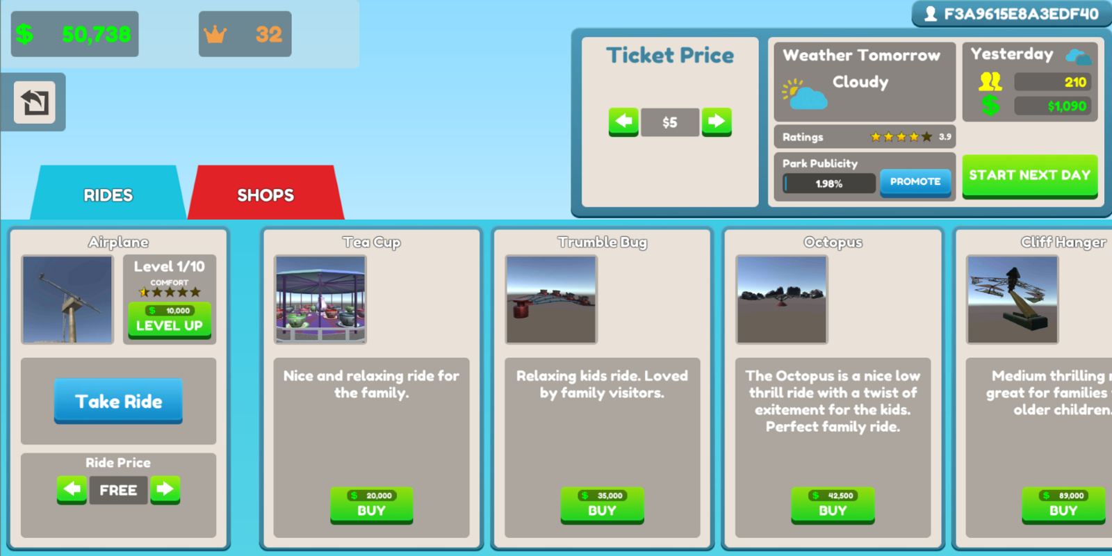 Screenshot 1 of My Amusement Park: VR Tycoon Builder Game 1.0.0