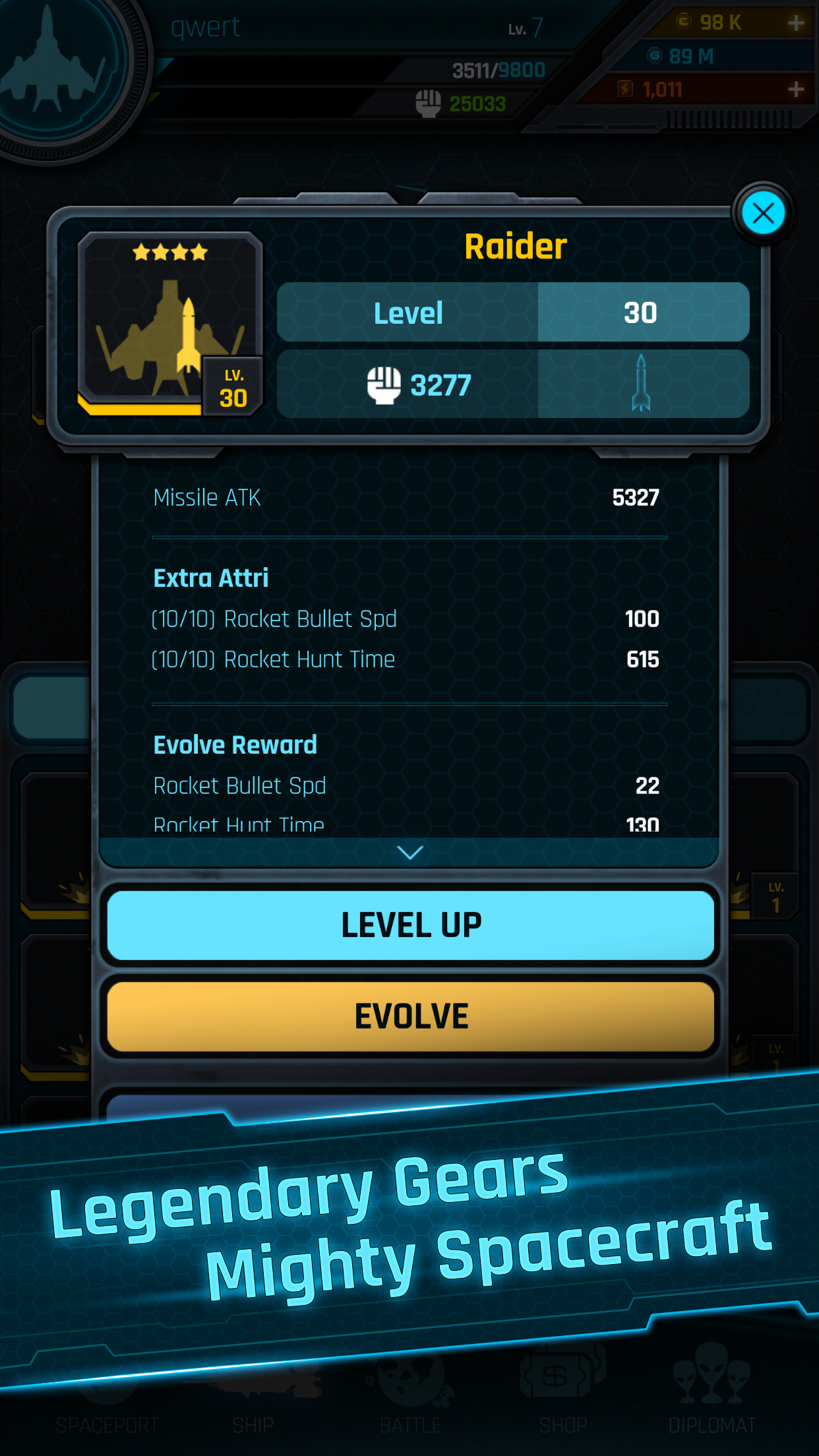 Captura de Tela do Jogo Galaxy Raid