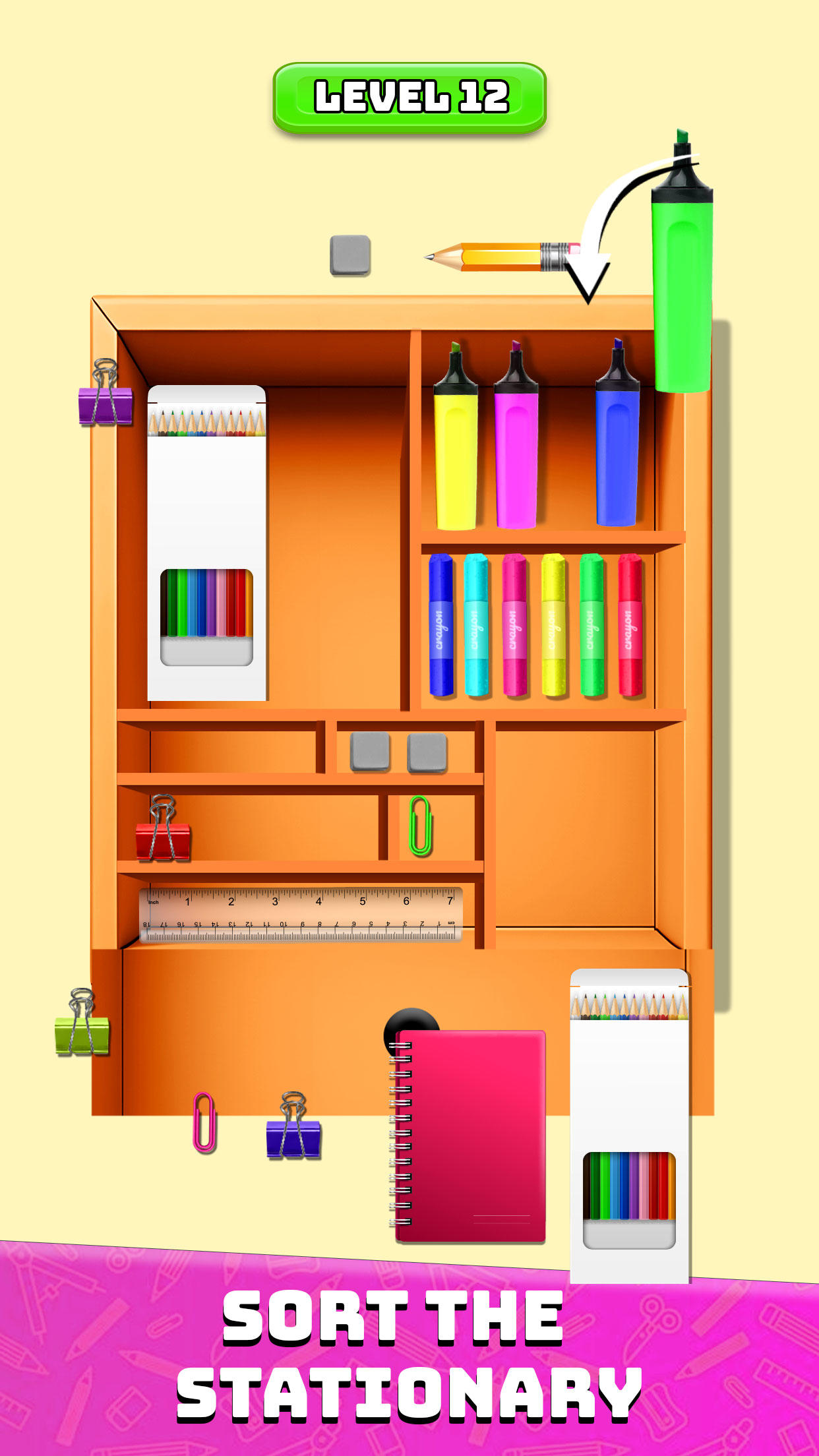 Organize Right Stationery Sort Game Screenshot