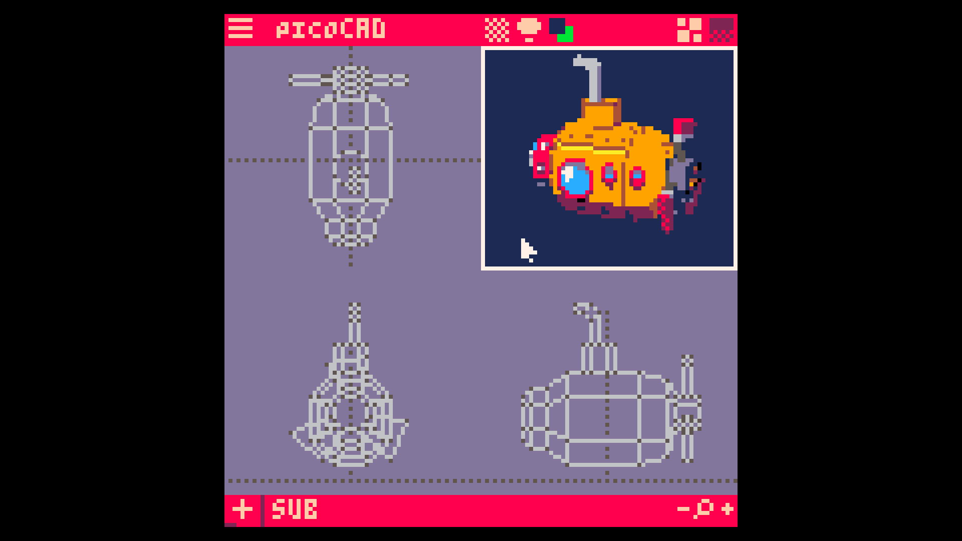 Скриншот игры picoCAD