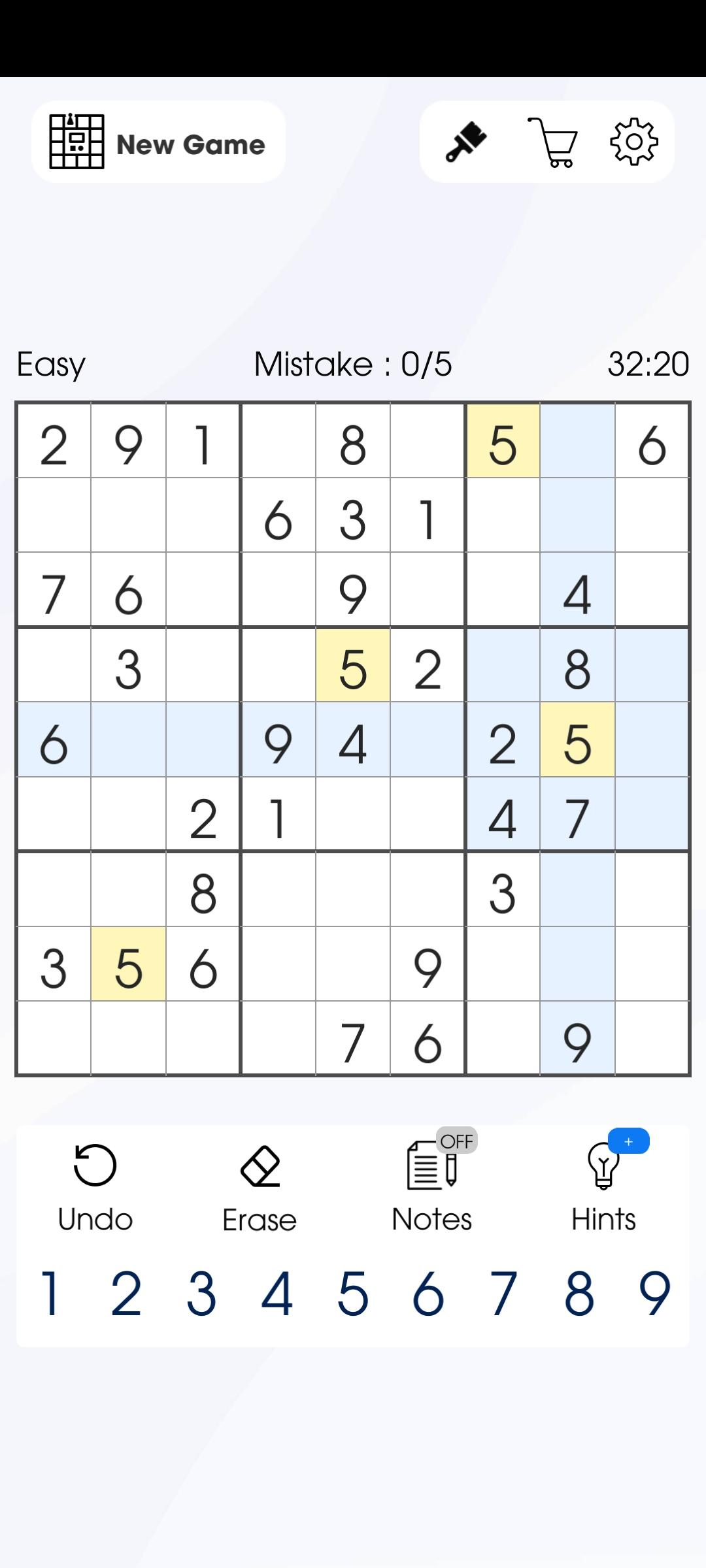 Cuplikan Layar Game Sudoku Star