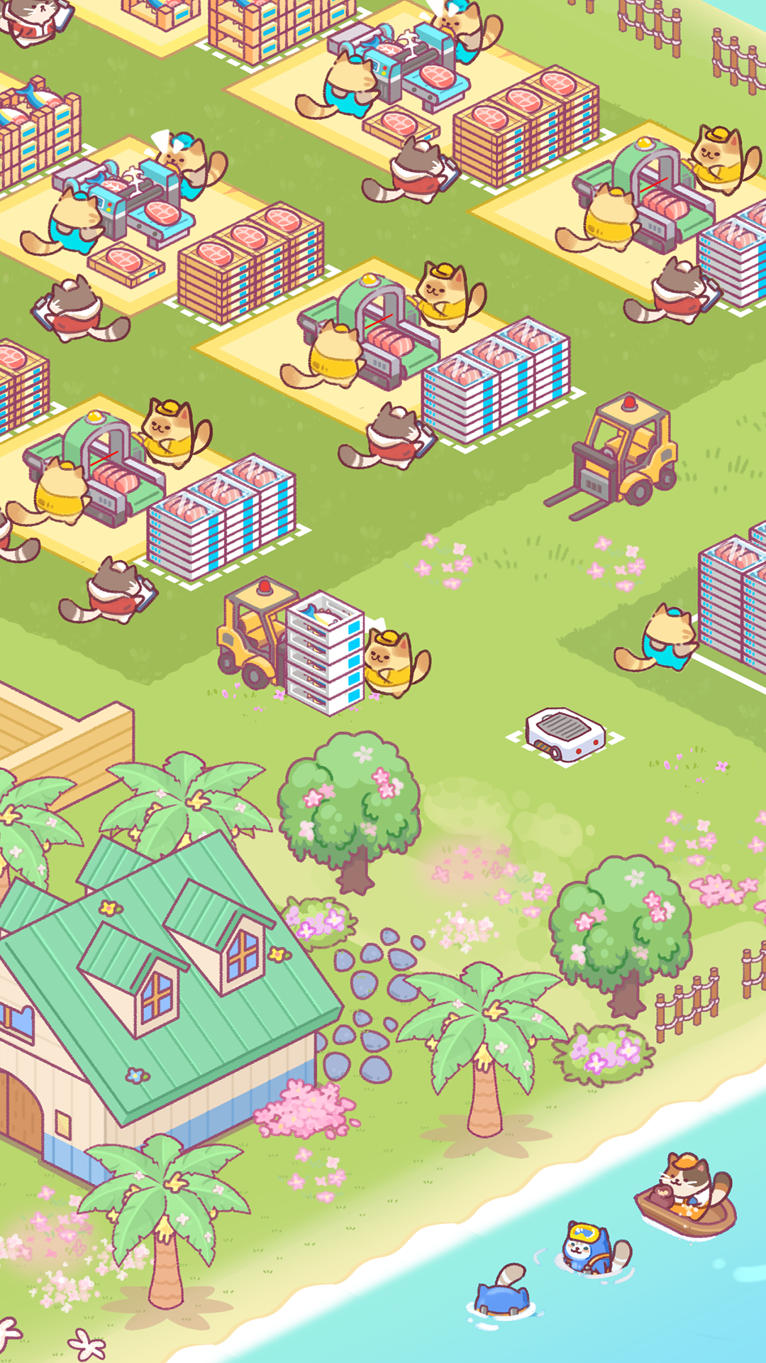 Cuplikan Layar Game Cat CEO: Idle Fish Tycoon