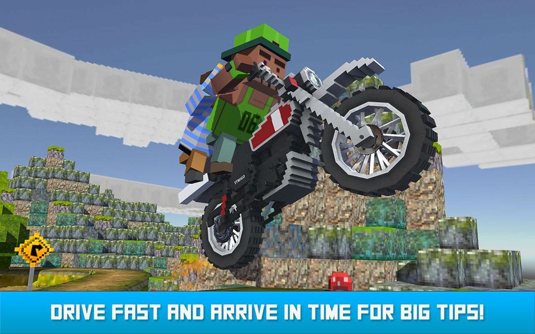 Blocky Moto Bike Winter Breeze 게임 스크린 샷
