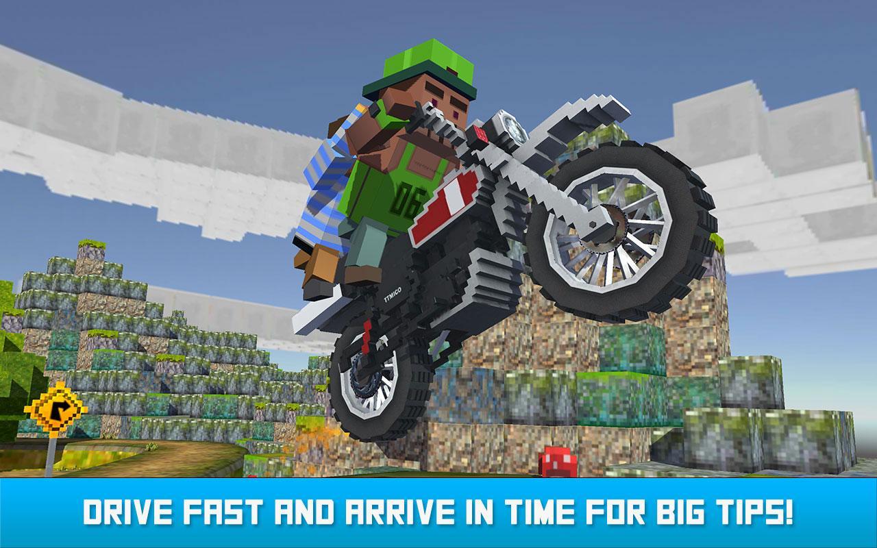 Blocky Moto Bike Winter Breeze Game Screenshot