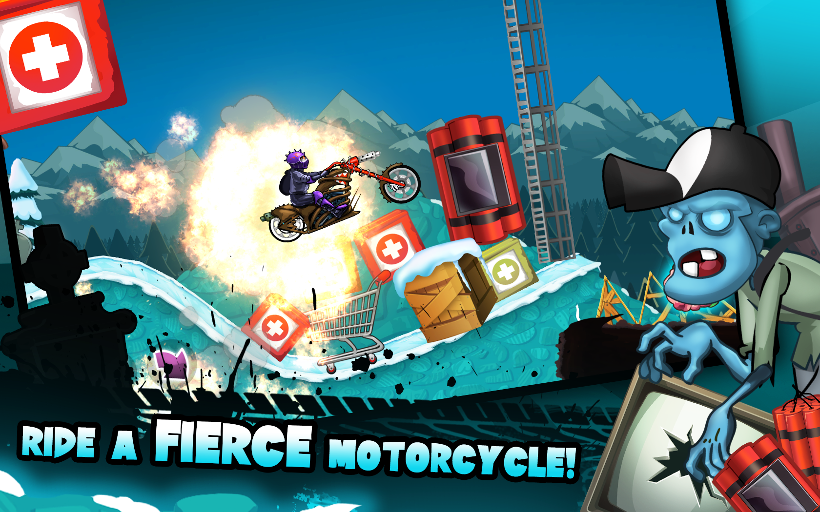 Zombie Shooter Motorcycle Race Game Screenshot