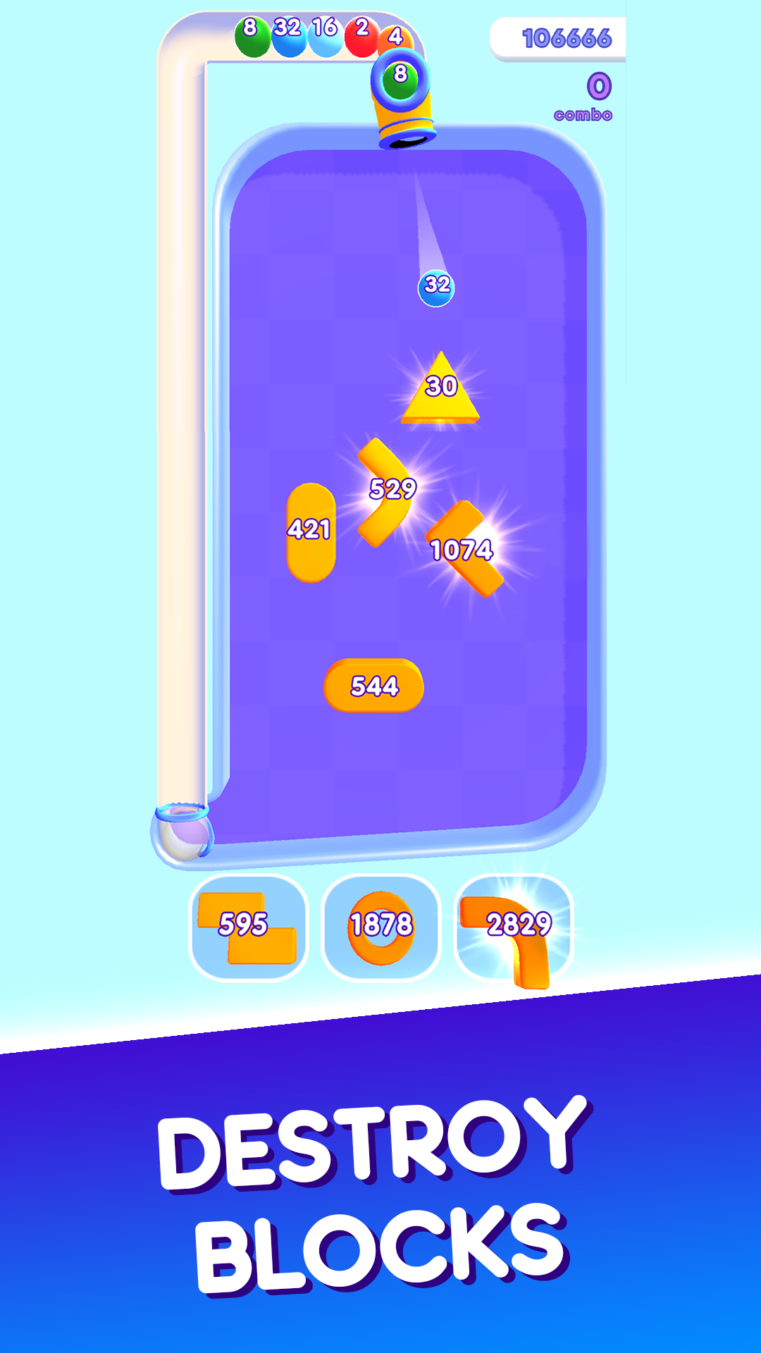 2048 Destruction Balls ゲームのスクリーンショット