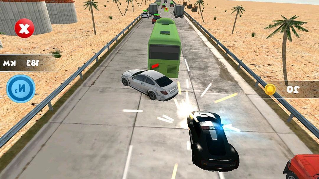 Screenshot of Police Car Driving Traffic