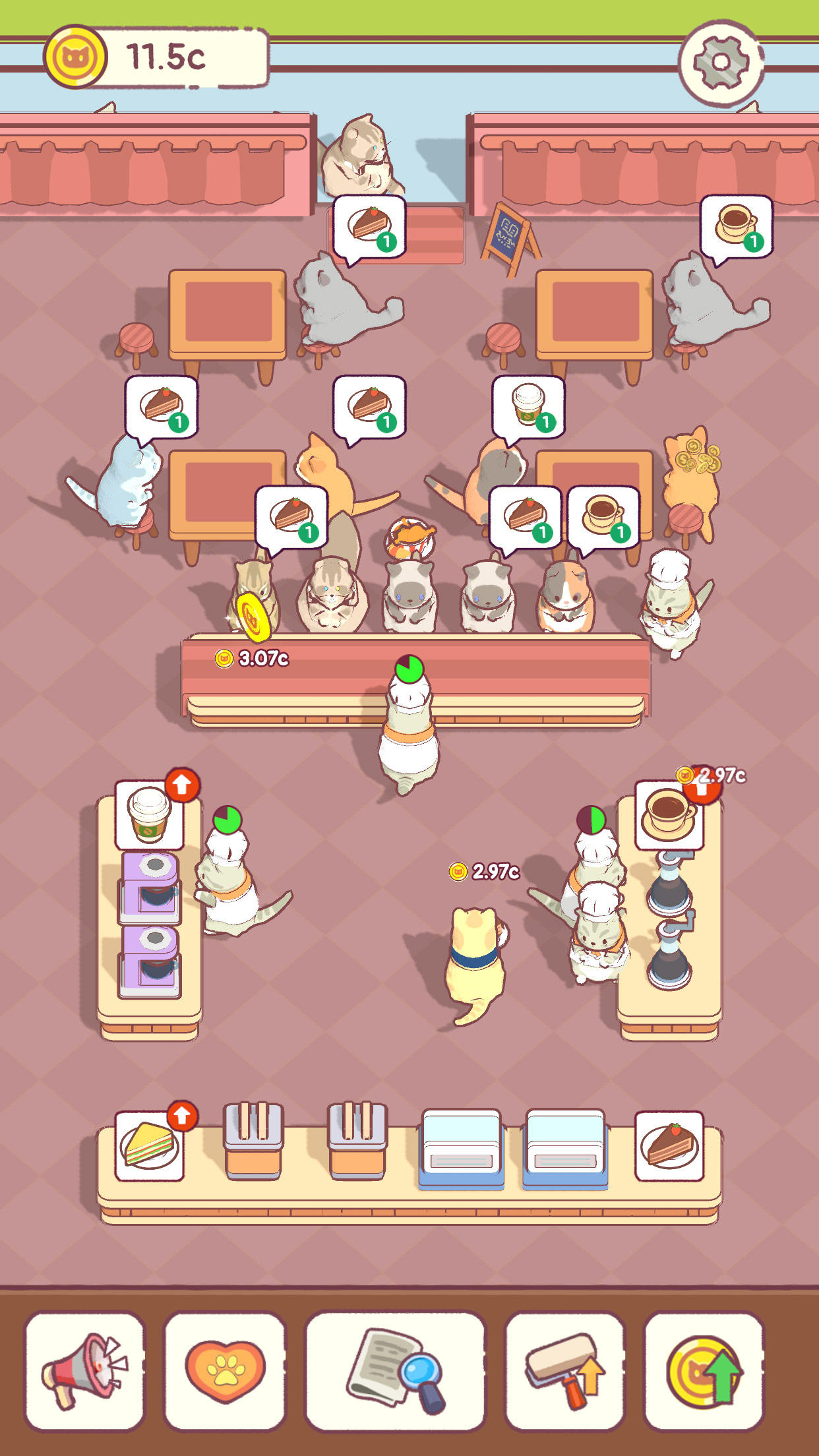 Cat Snack Cafe: Idle Games screenshot game