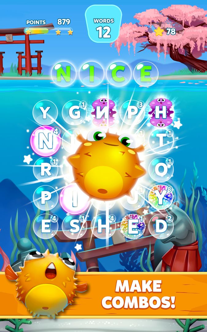 Screenshot of Bubble Words - Word Games Puzz