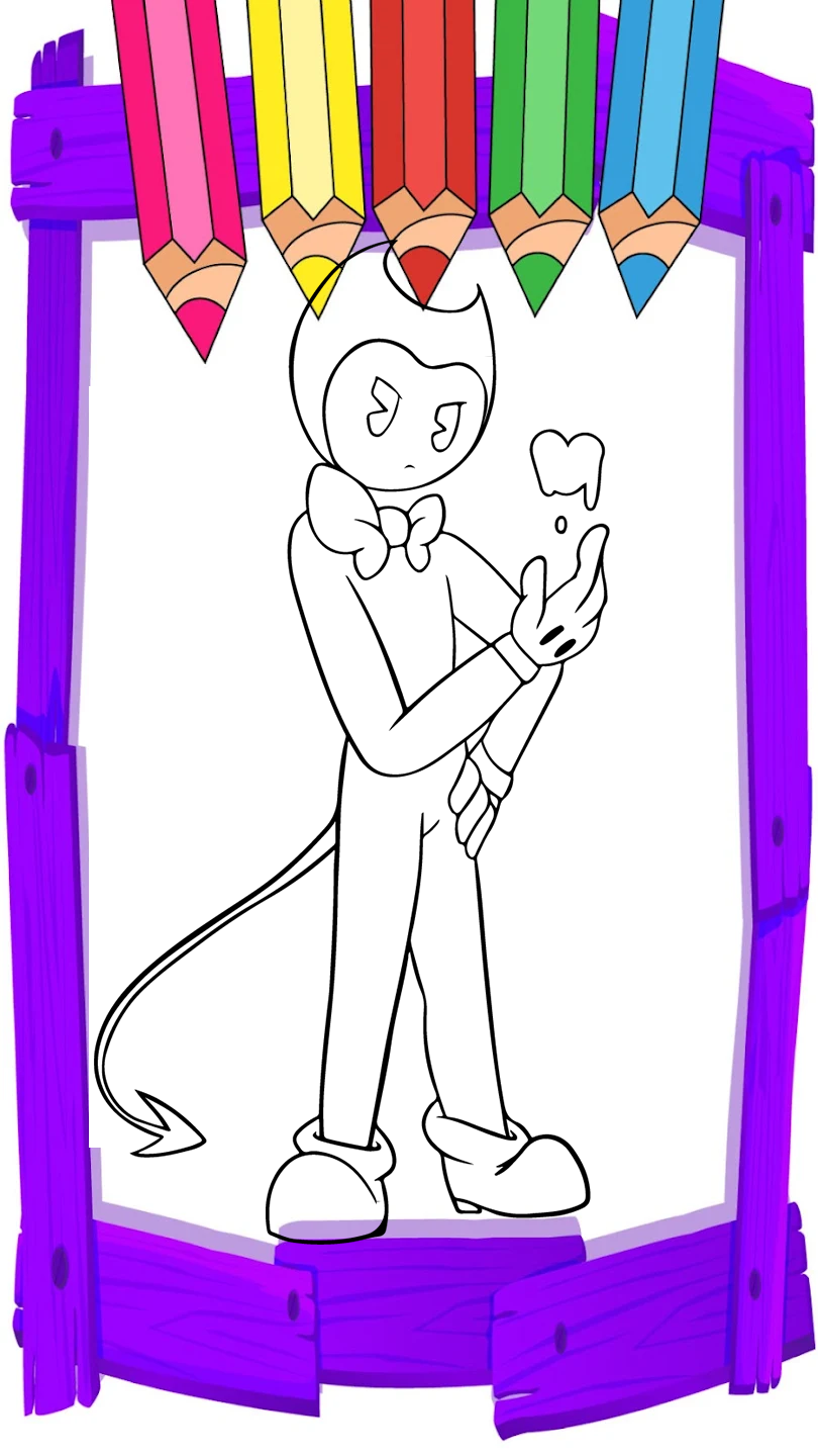 Bendy Game  Coloring Book Game Screenshot