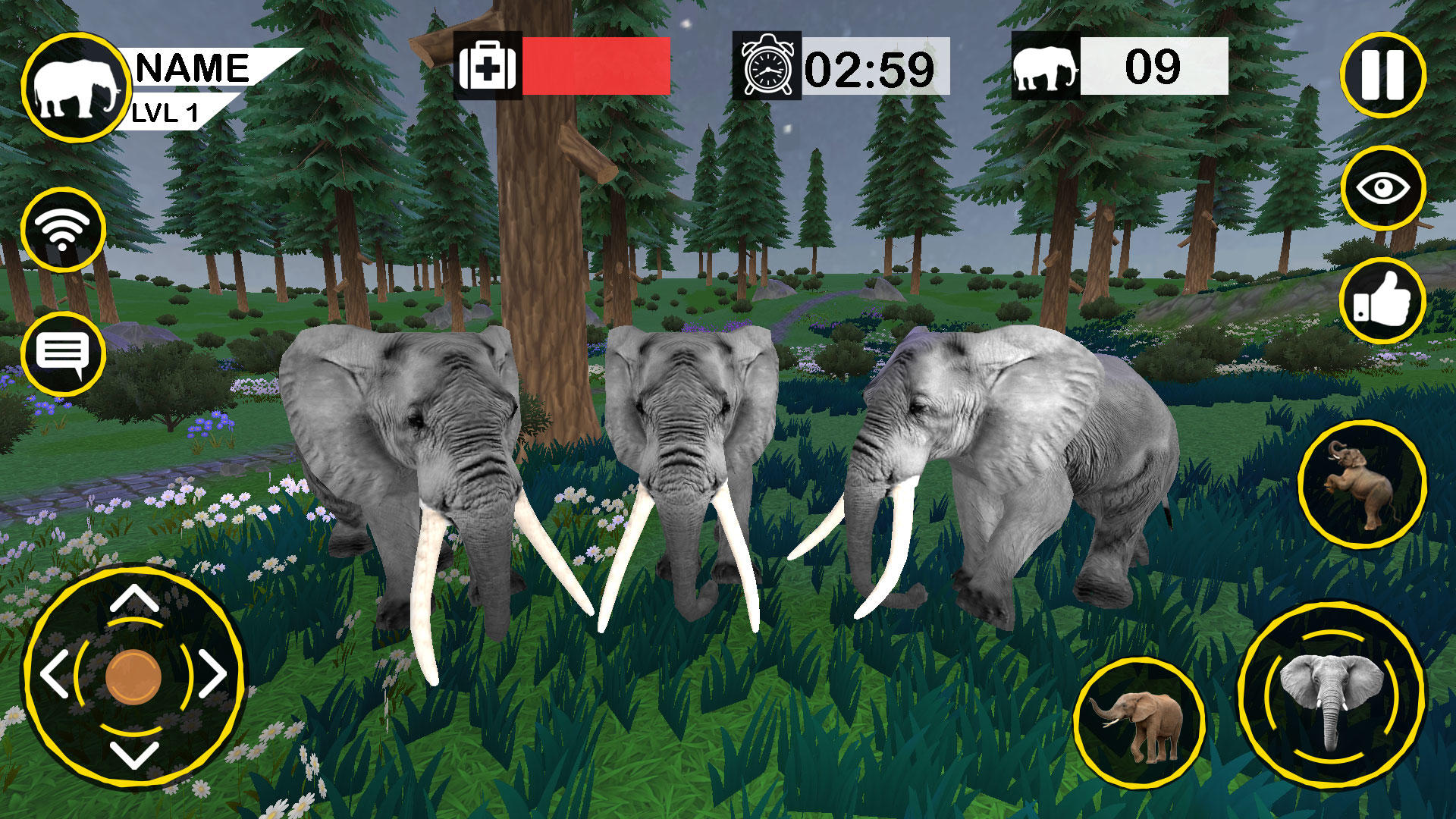 Captura de Tela do Jogo Angry Elephant Jungle Sim Game