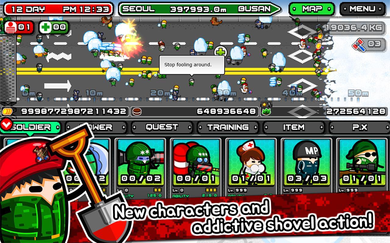 Captura de Tela do Jogo Shovel commandos 2 clicker !