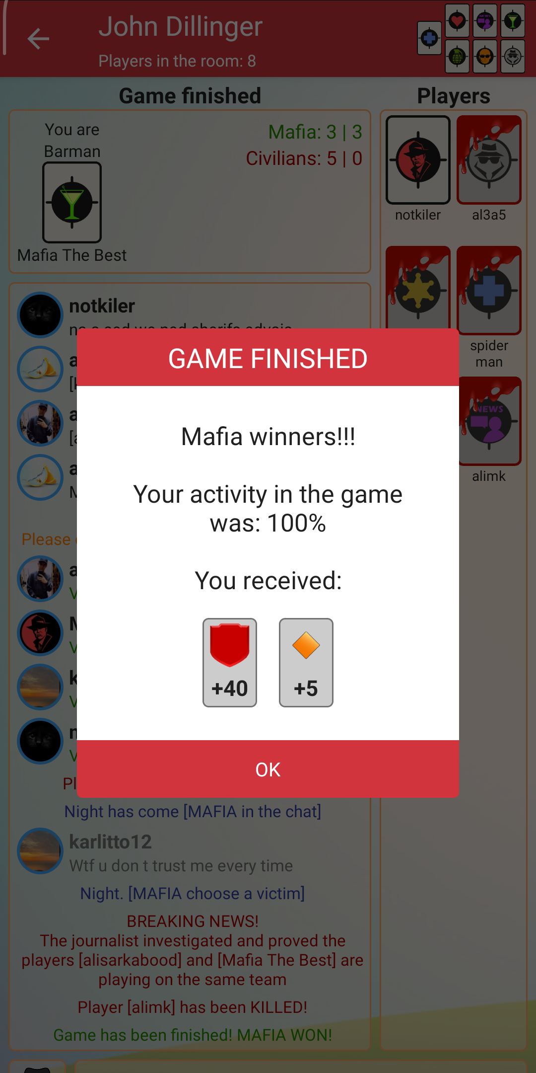 Mafia online Game Screenshot