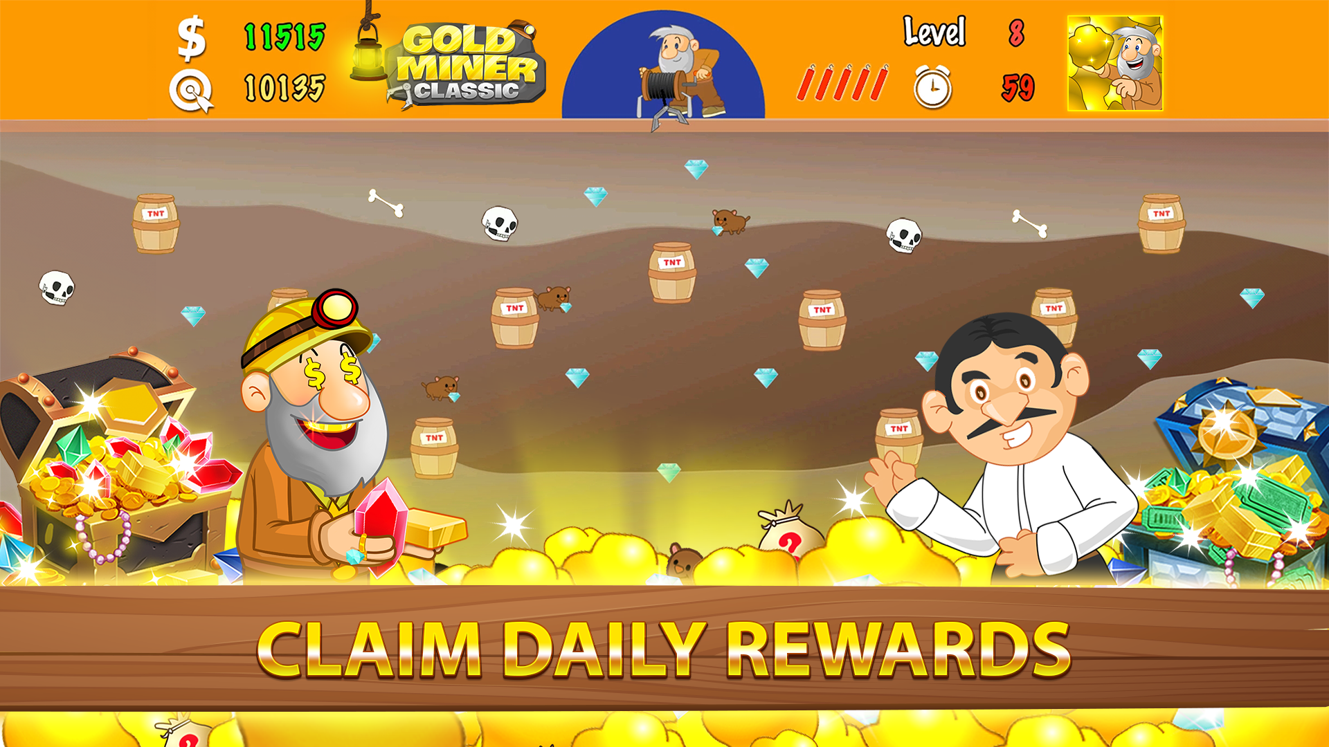 Gold Miner Classic: Gold Rush Game Screenshot