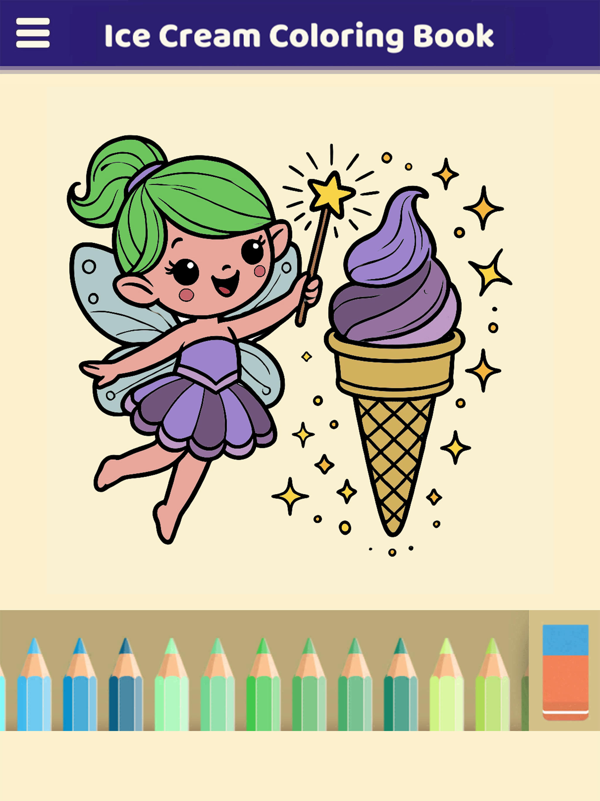My Ice Cream Coloring Book Game Screenshot