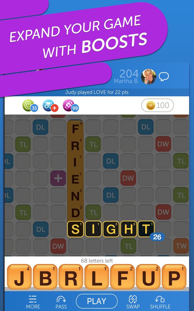 Screenshot of Words with Friends Word Puzzle